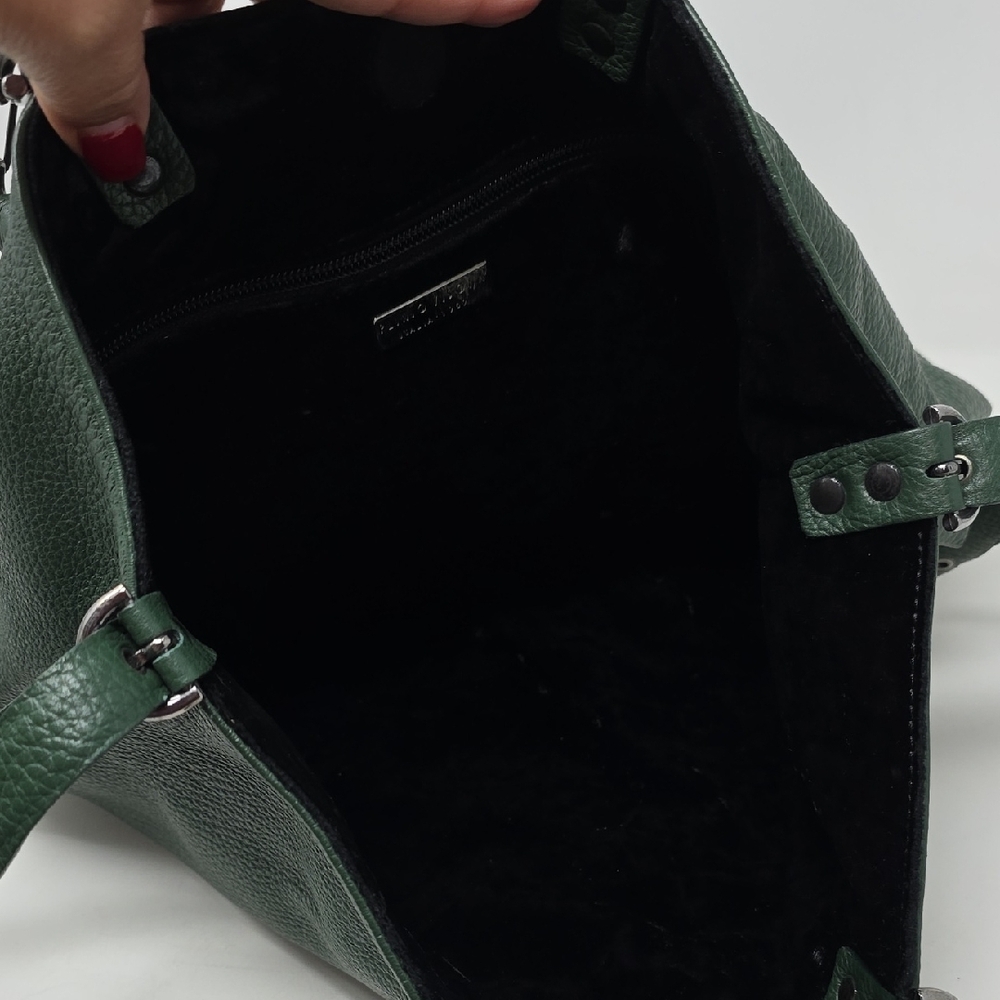 Plinio Visona Green Satchel with Textured Finish and Versatile Strap Bag - Picture 5 of 6